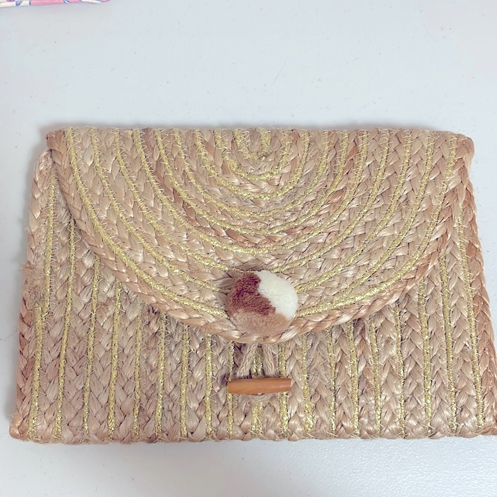 NWT Jute Clutch bag